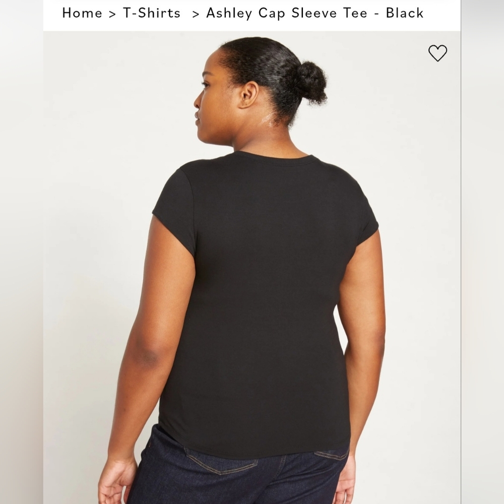 🦩Universal Standard Classic Black Cap Sleeve Top NWT SZ M Oversize Fits To XL - Picture 3 of 5